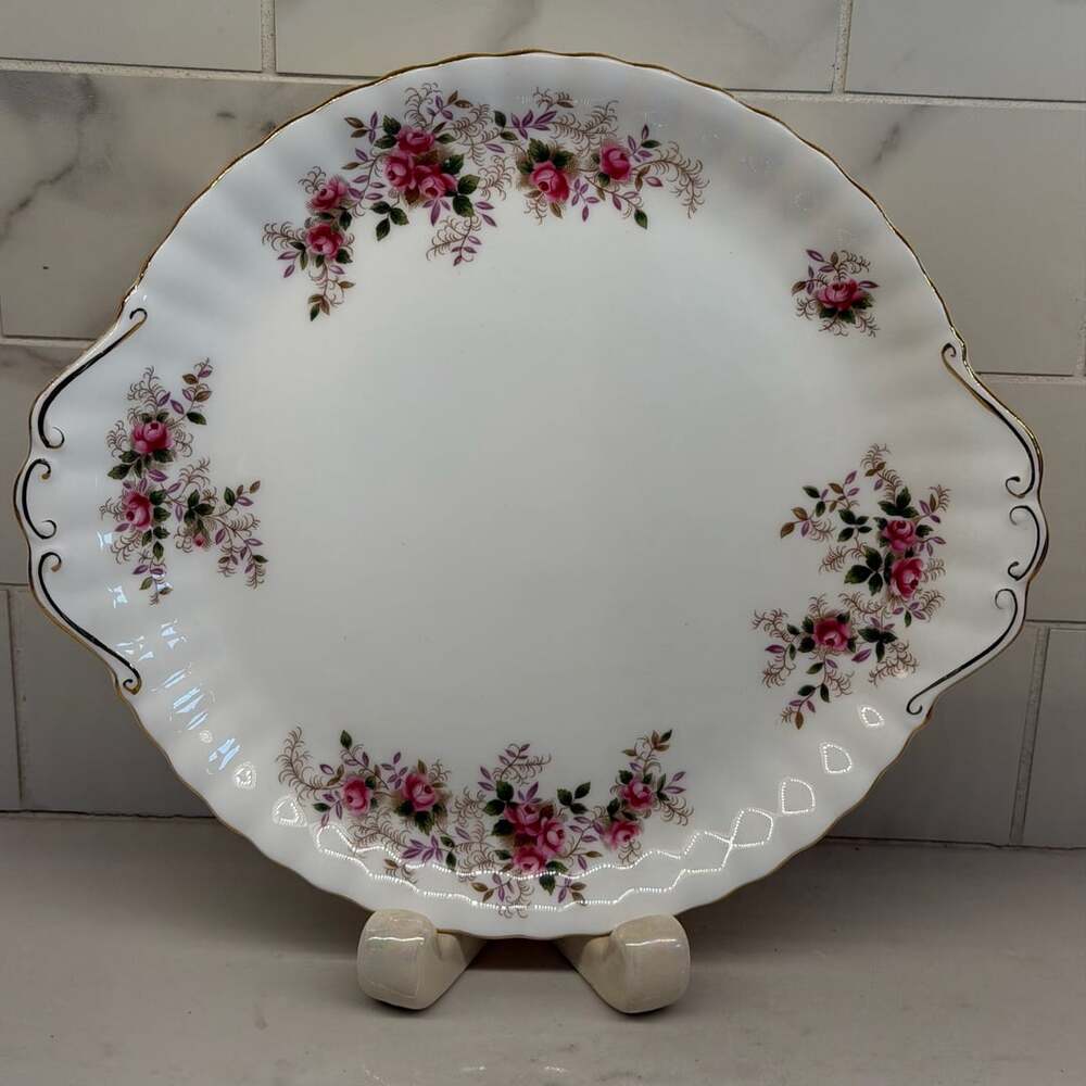 Royal Albert Lavender Rose Handled Cake Plate 10.25 Inch